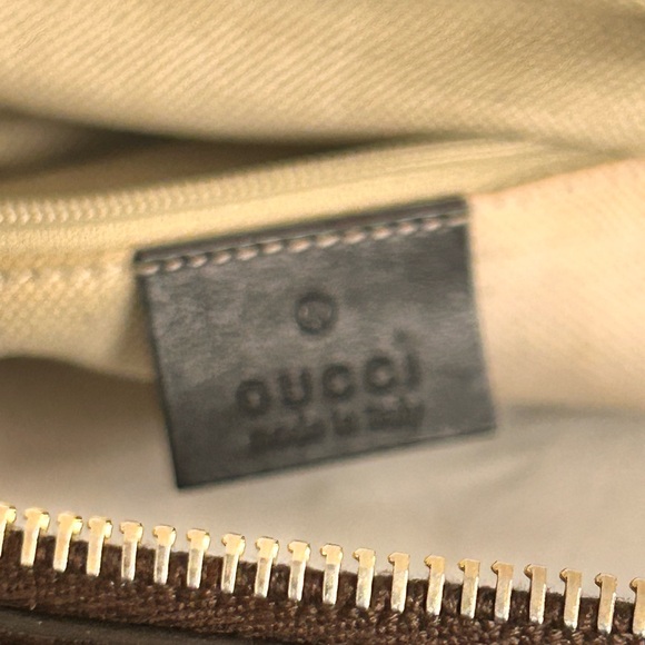 Gucci Dark Brown Embossed Shoulder Bag - Picture 6 of 11